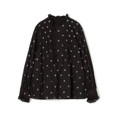 スパングルドットエンブロイダリー フリルブラウス | maison