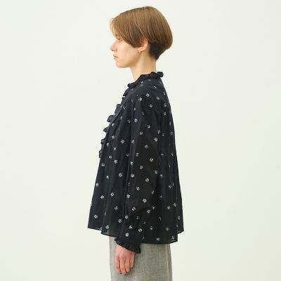 ドットエンブロイダリー フリルブラウス スパングルドットエンブロイダリー フリルブラウス | maison