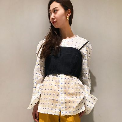 コットンダンガリー　ビスチェ