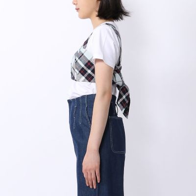 リネンコットンチェックツイード　ビスチェ