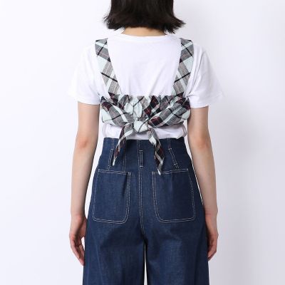 リネンコットンチェックツイード　ビスチェ