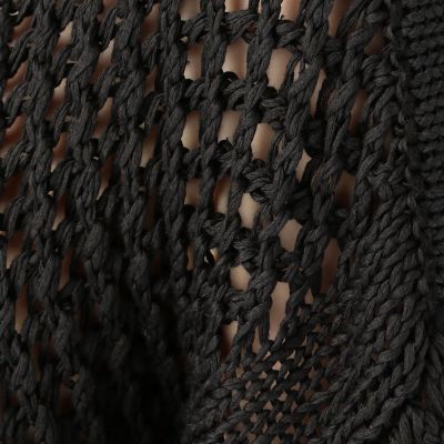 コットンメッシュ　ボートネックプルオーバー