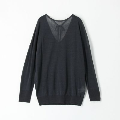 リネン　バックオープンプルオーバー