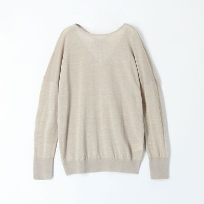 リネン　バックオープンプルオーバー