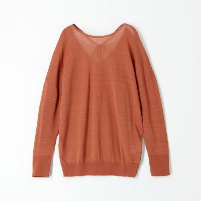 リネン　バックオープンプルオーバー