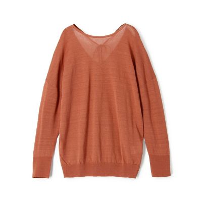 リネン　バックオープンプルオーバー
