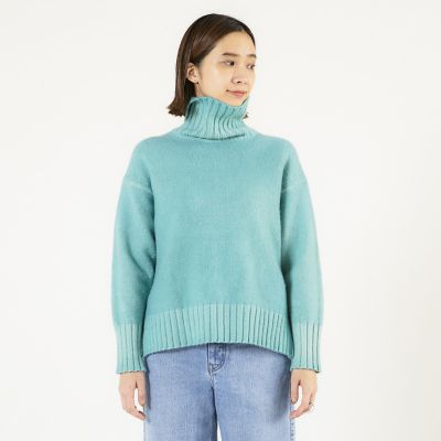 ラムカシミヤピースダイ　ハイネックプルオーバー