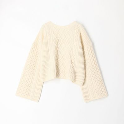 エアヤーンケーブル　クルーネックプルオーバー