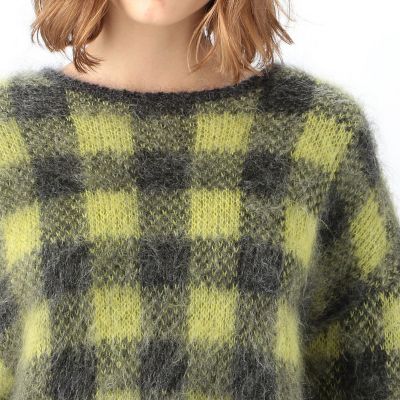 モヘヤジャカード　クルーネックプルオーバー
