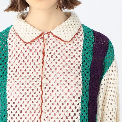 ハンドクロシェ　ハーフスリーブシャツ