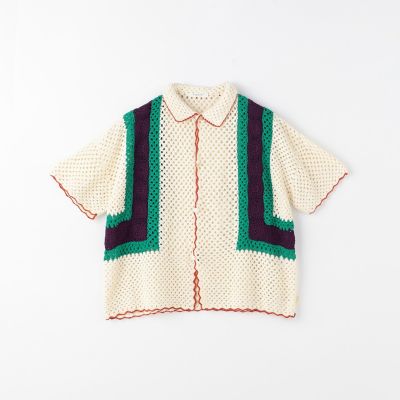 ハンドクロシェ　ハーフスリーブシャツ