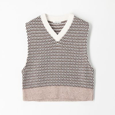 アンビエントジャカード　Ｖネックプルオーバー
