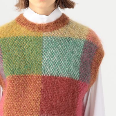 モヘヤジャカード　クルーネックベスト
