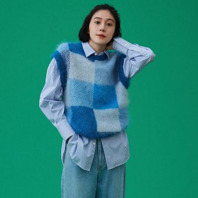 モヘヤジャカード　クルーネックベスト