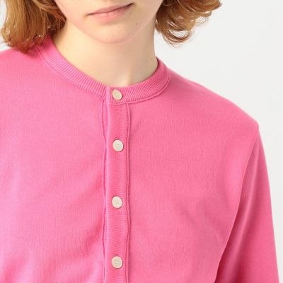 コットンクルーネックカーディガン