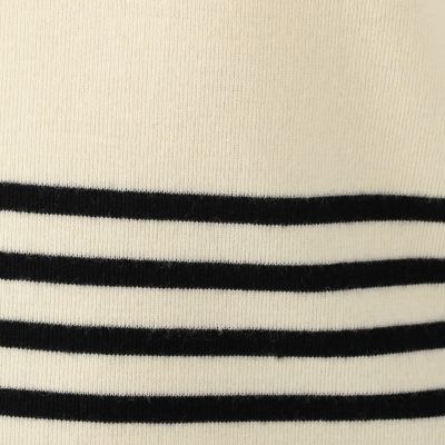 ウールナイロンボーダー　ビルドネックプルオーバー
