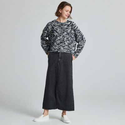 スラブムリネハンドニット　クルーネックプルオーバー