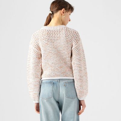 コットンスプラッシュプリント　クルーネックプルオーバー