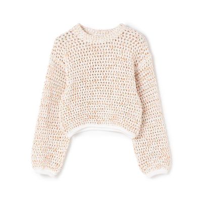 コットンスプラッシュプリント　クルーネックプルオーバー