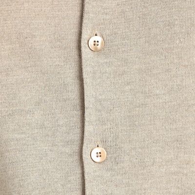プレーンリネン　クルーネックカーディガン