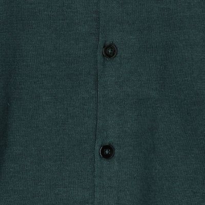 プレーンリネン　クルーネックカーディガン