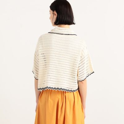 ハンドクロシェ　ハーフスリーブシャツ