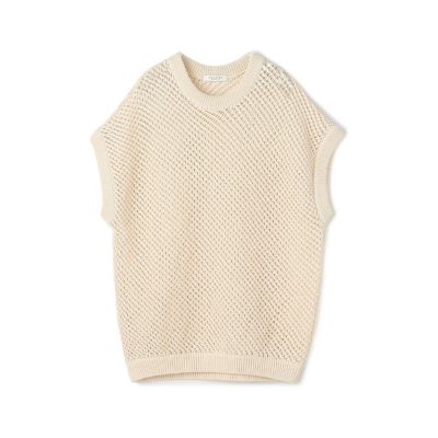 メッシュコットン　クルーネックベスト