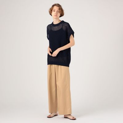メッシュコットン　クルーネックベスト