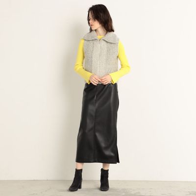 スラブアルパカ　ジップアップベスト