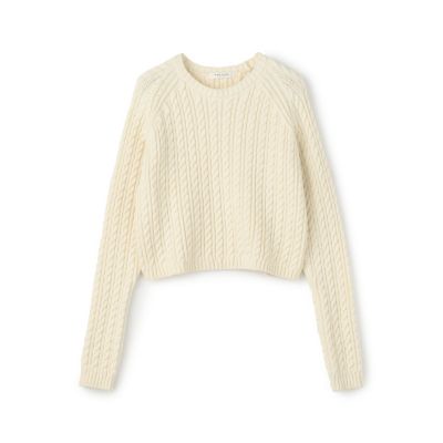 ハイブリットコットンケーブル　クルーネックプルオーバー