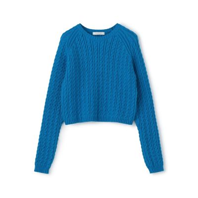 ハイブリットコットンケーブル　クルーネックプルオーバー