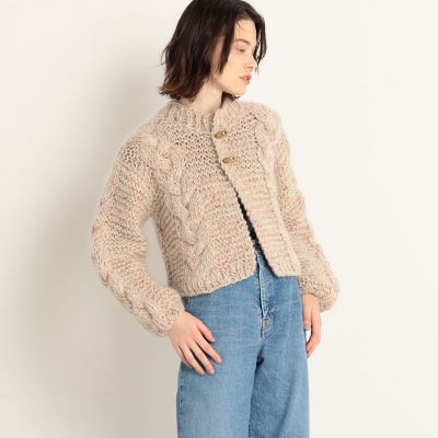 ツイーディケーブル クルーネックカーディガン | maison
