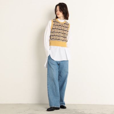 シャンパーニュジャカード クルーネックベスト | maison TOMORROWLAND