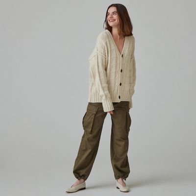 ラムカシミヤスクエアパターン Vネックカーディガン | maison