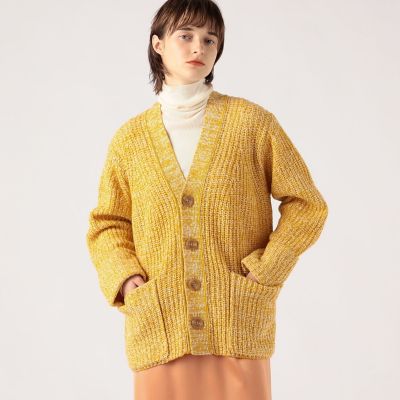 ウールムリネ　Ｖネックカーディガン