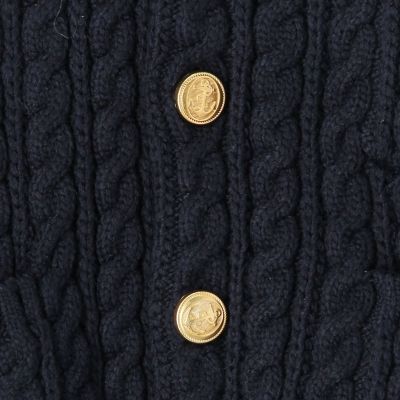 ハイブリットコットンケーブル　クルーネックカーディガン