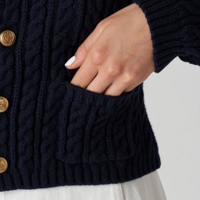 ハイブリットコットンケーブル クルーネックカーディガン | maison