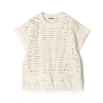＜maison TOMORROWLAND＞クロシェットフリンジ　クルーネックプルオーバー
