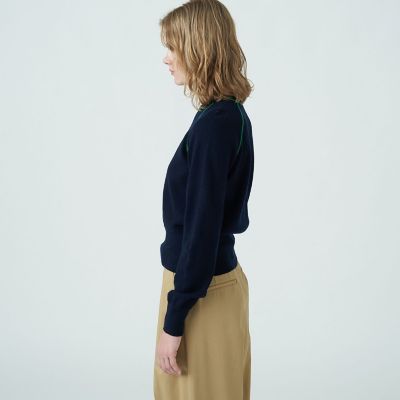 MACPHEE プレーンウール クルーネックプルオーバー ブルー プレーンウール クルーネックプルオーバー｜トゥモローランド