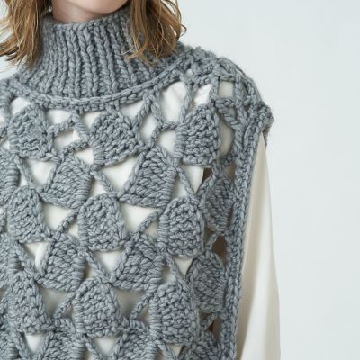 ハンドクロシェ ハイネックベスト | maison TOMORROWLAND/メゾン