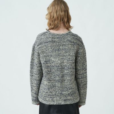 ウールナイロンツイード Vネックカーディガン | maison TOMORROWLAND