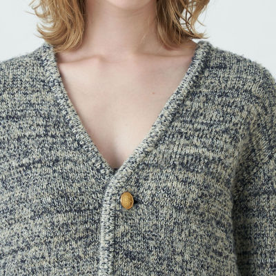 【新品•タグ付】トゥモローランド ウールナイロンツイード Vネックカーディガン ウールナイロンツイード Vネックカーディガン | maison TOMORROWLAND