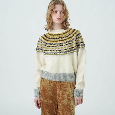 ホールガーメントジャカード クルーネックプルオーバー | maison