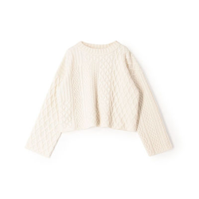 ＜maison TOMORROWLAND＞ウールパターンニット　ショートプルオーバー