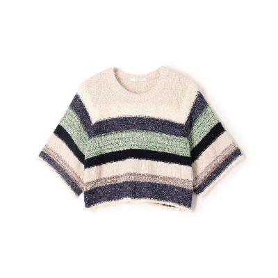 ＜maison TOMORROWLAND＞ツイードボーダー　ハーフスリーブプルオーバー