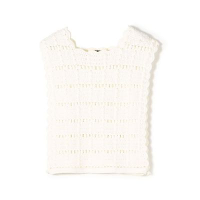 ＜maison TOMORROWLAND＞ポップコーンクロシェット　スクエアネックベスト