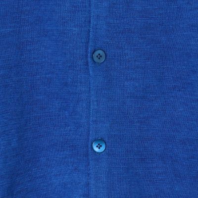 プレーンリネン　クルーネックカーディガン