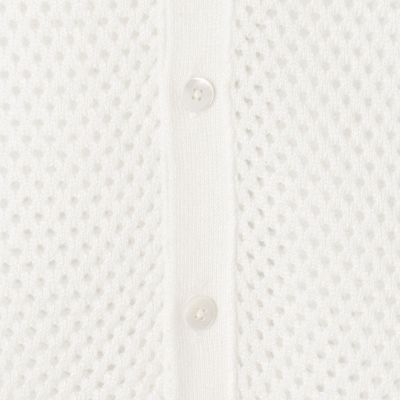 リネンメッシュ　クルーネックカーディガン