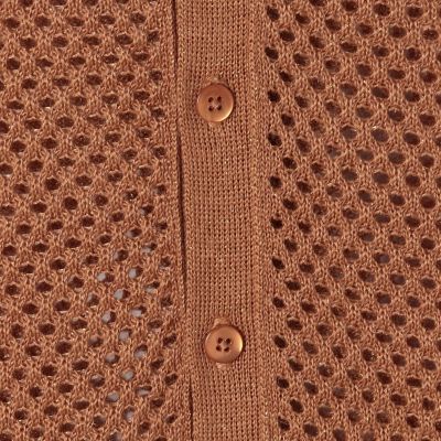 リネンメッシュ　クルーネックカーディガン