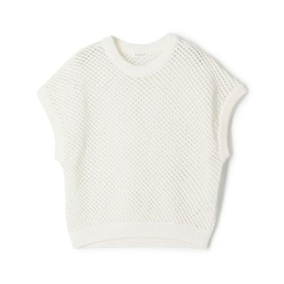 コットンメッシュ　クルーネックプルオーバー